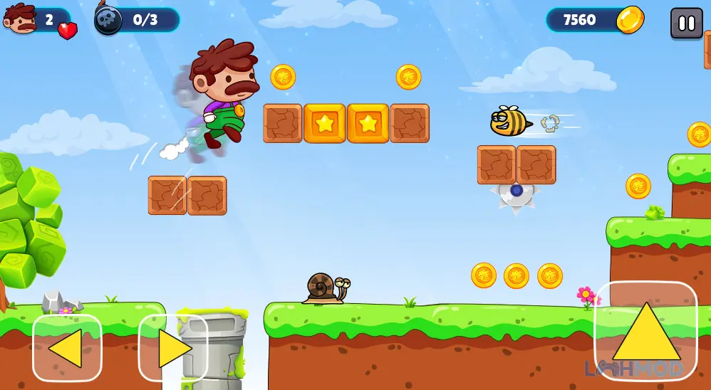 Ảnh 4 của Tải game Super Bro Adventure Run Game Apk 3.1 cho Android iOs Super Bro Adventure Run: Bino đối đầu với quái vật khổng lồ