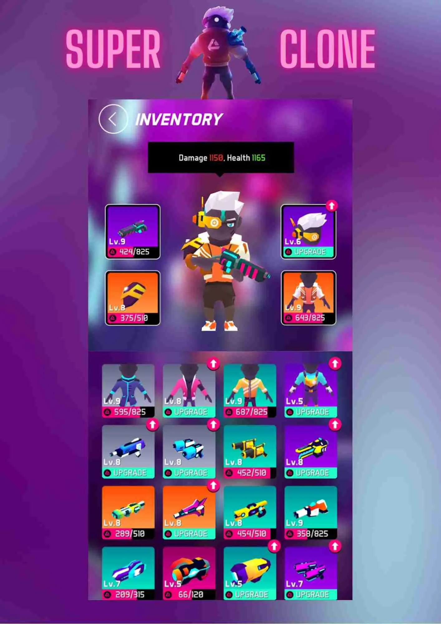 Ảnh 3 của Tải game Super Clone Mod APK 7.0 (Bất tử) Nhân vật Super Clone với bộ giáp và vũ khí hiện đại sẵn sàng chiến đấu