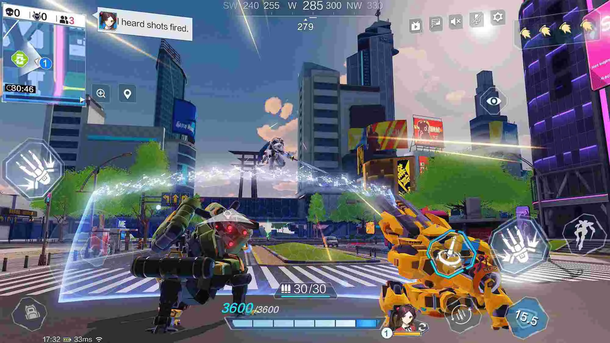 Ảnh 4 của Tải game Super Mecha Champions Mod APK 1.0.13696 (Vô Hạn Tiền) Một robot mech chiến đấu trong môi trường đô thị hoang tàn của Super Mecha Champions