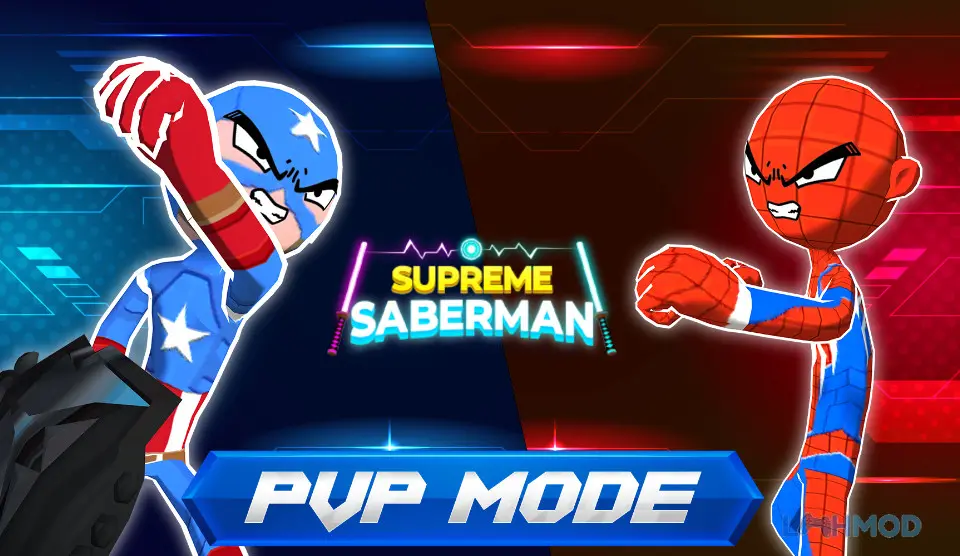 Ảnh 2 của Tải Supreme Saberman Stickman Mod Apk 7.3 (One Hit, No ADS) cho Android iOs Giao diện chiến đấu Supreme Saberman Stickman Mod