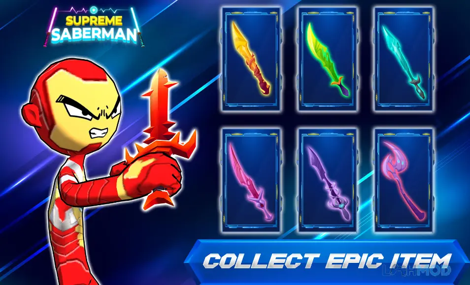 Ảnh 3 của Tải Supreme Saberman Stickman Mod Apk 7.3 (One Hit, No ADS) cho Android iOs Supreme Saberman Stickman Mod chiến đấu