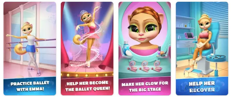 Ảnh 2 của Tải Talking Cat Emma Ballerina Apk 1.6.1 cho Android iOs Emma Ballerina đang tạo dáng múa balê