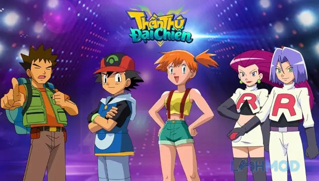 Ảnh 4 của Tải Thần Thú Đại Chiến Mod Apk 3.1.0.54539 (MOD Menu, 1 Hit, Bất Tử) cho Android iOs Thần Thú Đại Chiến: Minh họa đội hình Pokemon đa dạng trong game