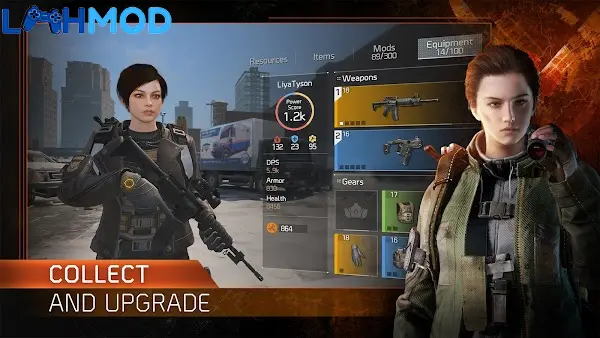 Ảnh 3 của Tải The Division Resurgence APK 1.191.0.0 Android iOS Giao diện chọn vũ khí và trang bị của nhân vật trong The Division Resurgence