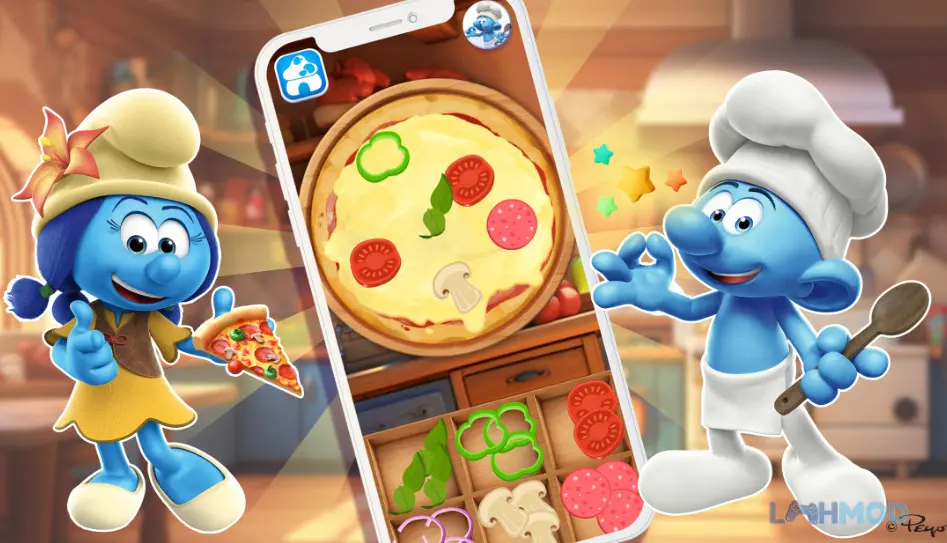 Ảnh 3 của Tải The Smurfs-Educational Games Apk v0.7.2 cho Android iOs Màn hình trò chơi Smurfs Educational Games với câu đố và Smurfette