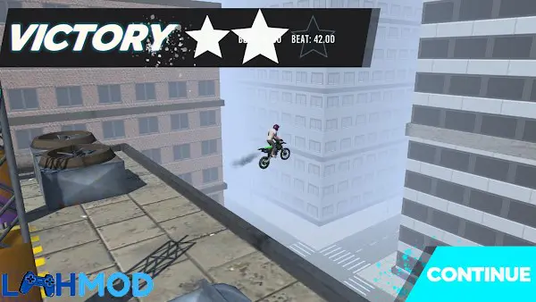 Ảnh 3 của Tải Trial Riders APK 0.506 b15 cho Android iOS Cận cảnh chi tiết xe và người lái đang thực hiện động tác kỹ thuật
