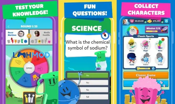 Ảnh 3 của Tải Trivia Crack MOD APK 3.175.0 (Vô Hạn Tiền) Android iOS Giao diện chọn chế độ chơi và thách đấu trong Trivia Crack MOD