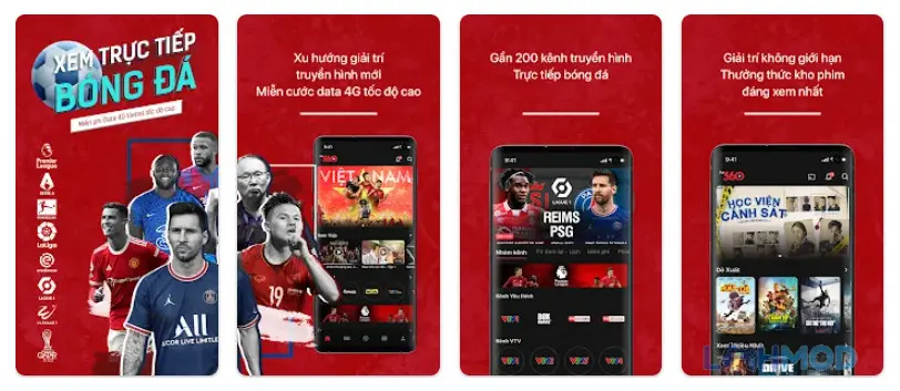 Ảnh 2 của Tải ứng dụng Tv360 Apk 2.0.28 cho Android iOs Màn hình giao diện TV360 hiển thị danh sách kênh truyền hình