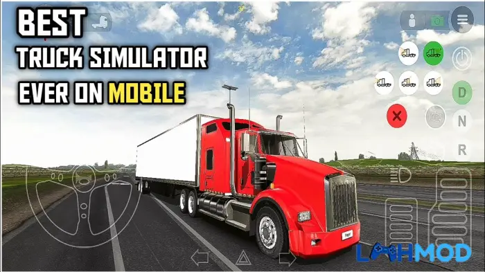 Ảnh 4 của Tải Universal Truck Simulator Mod Apk 1.9.7 (Vô hạn tiền/ Flue) Hình ảnh xe tải đang di chuyển trong điều kiện thời tiết thực