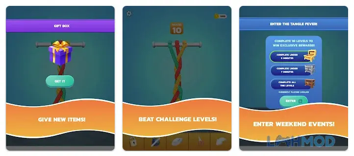 Ảnh 3 của Tải Untangle Tangle Rope Master Mod Apk 41.9.0 (Vô hạn tiền) cho Android iOs Các công cụ hỗ trợ gỡ rối trong game Untangle Tangle Rope Master Mod