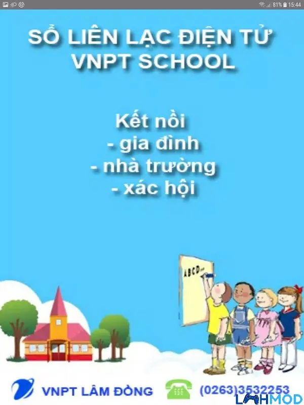 Ảnh 1 của Tải VNPT School tra cứu điểm 2022-2023 Apk Android iOS Giao diện VNPT SCHOOL với các biểu tượng chức năng