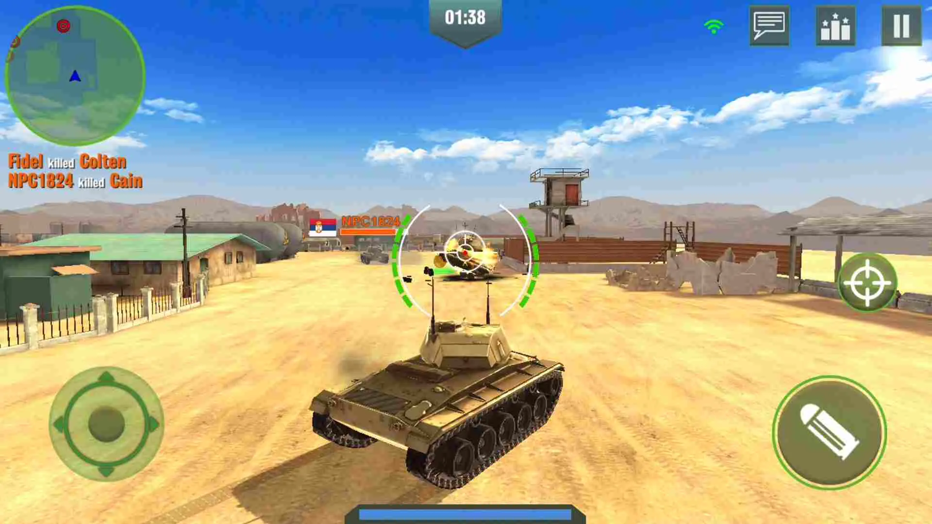 Ảnh 3 của War Machines Mod APK (Vô Hạn Tiền, Địch Trên Radar) v8.43.6 Giao diện game War Machines Mod với xe tăng và hiệu ứng chiến đấu