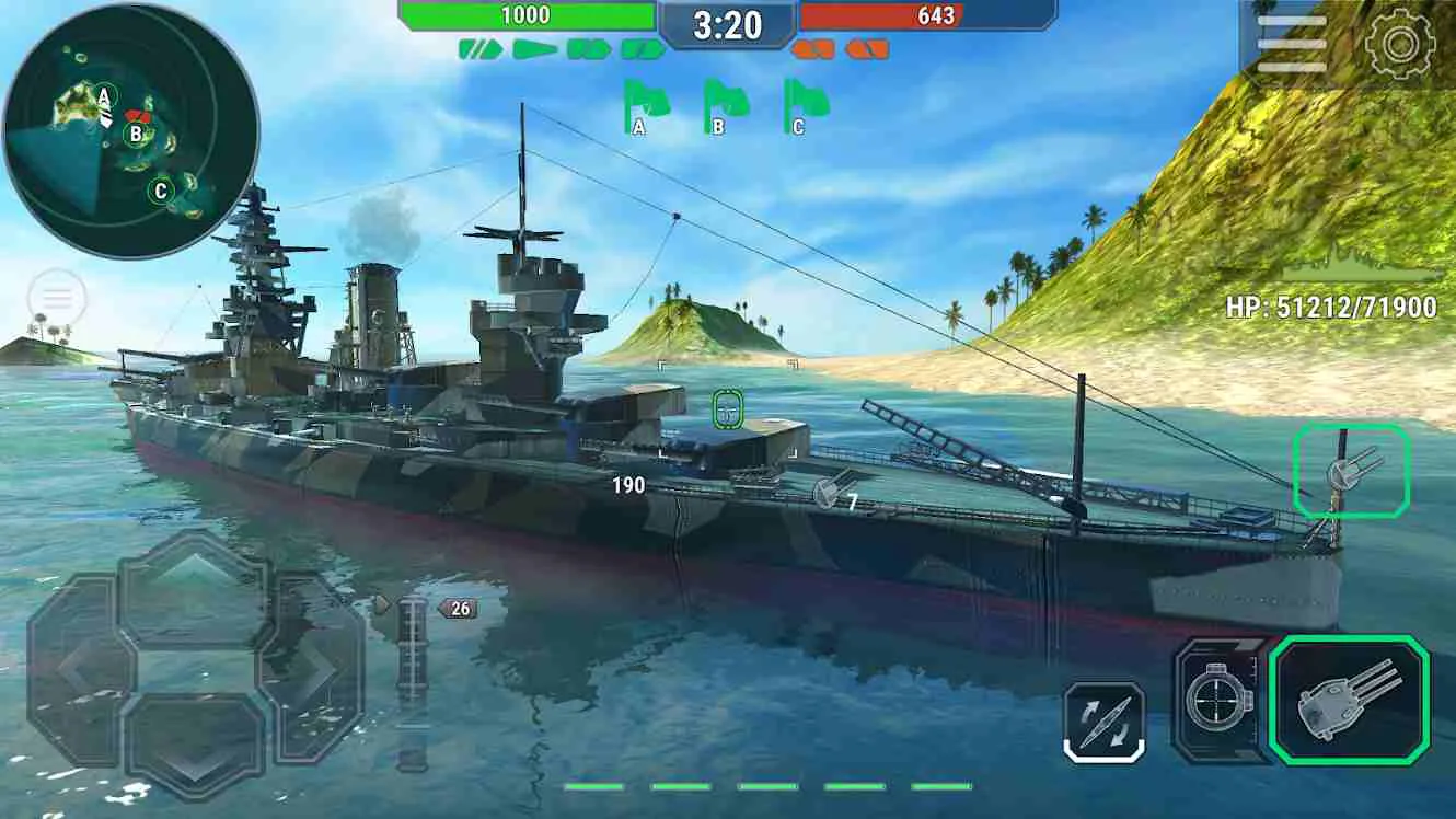 Ảnh 3 của Warships Universe Mod APK 0.8.2 (Menu, Mua Sắm Miễn Phí) Cảnh chiến đấu kịch tính trong Warships Universe Mod