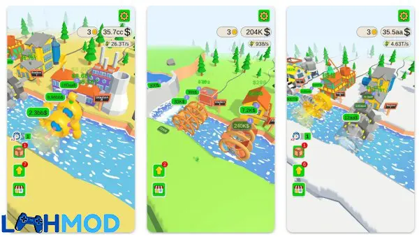 Ảnh 3 của Tải Water Power APK 1.2.1 cho Android iOS Hình ảnh minh họa giao diện Water Power, với các bộ phận được đặt một cách chiến lược