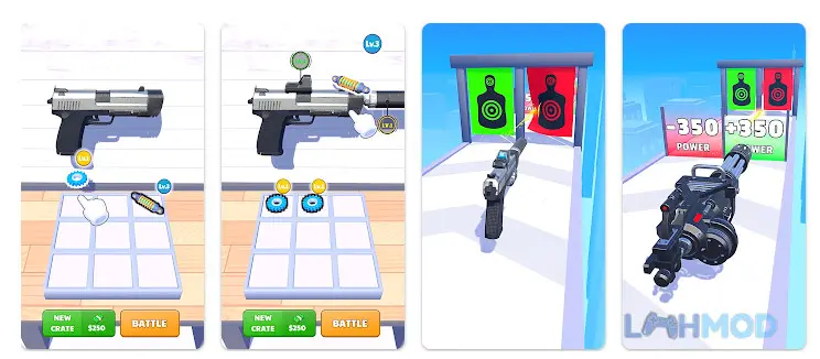 Ảnh 1 của Tải Weapon Master Gun Shooter Run Apk v2.18.0 cho Android iOs Tay súng đang chạy trên đường ray và nhắm bắn kẻ thù