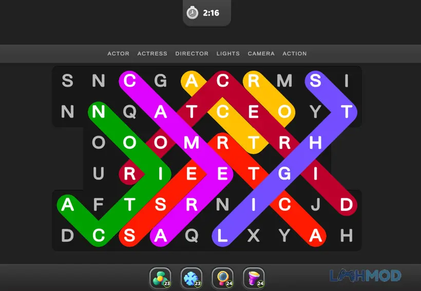 Ảnh 3 của Tải Word Bend Apk 1.3.14 cho Android iOs Người chơi đang vuốt để kết nối các chữ cái trong Word Bend