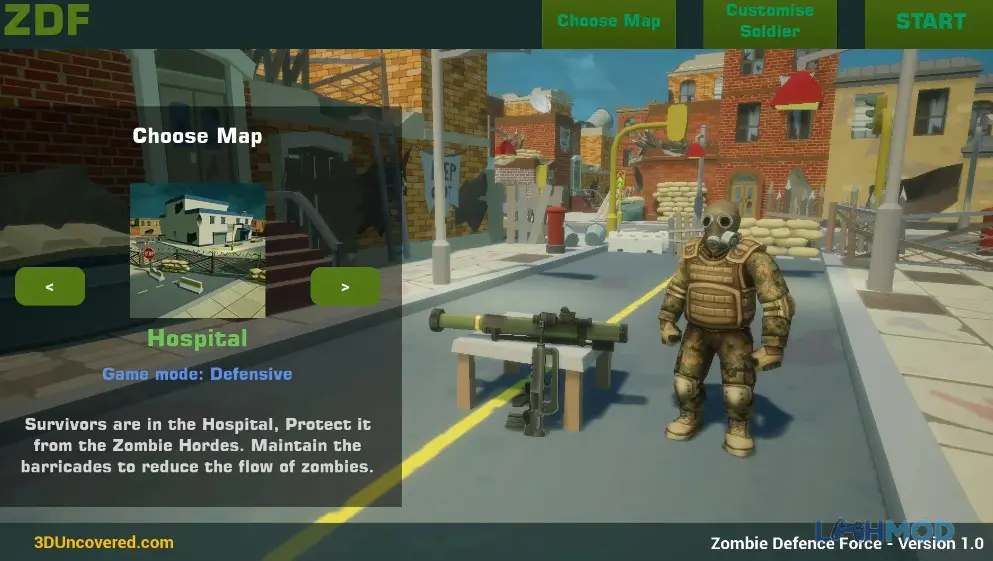 Ảnh 2 của Tải Zombie Defence Force Apk 1.0 cho Android iOs Giao diện trong game Zombie Defence Force với đội hình chiến đấu