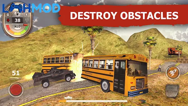 Ảnh 4 của Zombie Derby MOD APK 1.1.30 (Vô hạn tiền) Android iOS Giao diện chọn xe và nâng cấp trong Zombie Derby