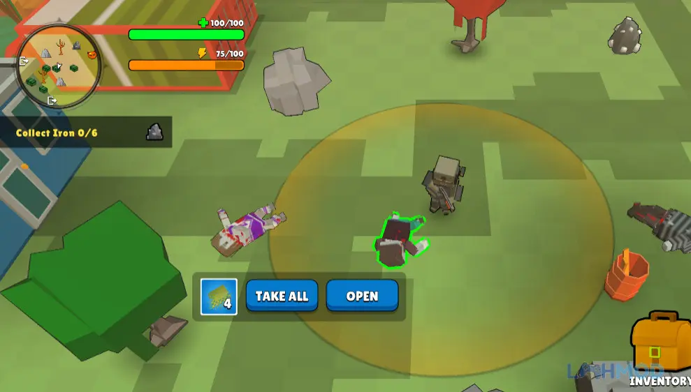 Ảnh 1 của Tải Zombie Island Survival RPG Apk 1.0.2 cho Android iOs Cảnh người chơi đối mặt với zombie trên hòn đảo hoang