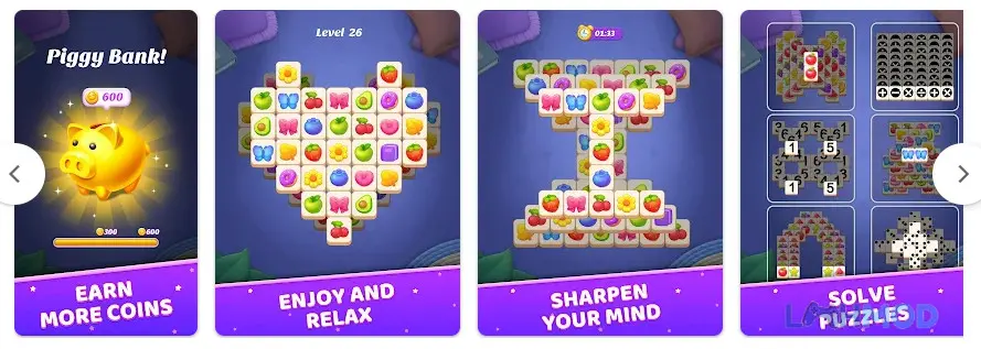 Ảnh 2 của Tải 3 Tiles Match Mod Apk 0.1.0 (Vô hạn Boosters) cho Android iOs Thử thách ghép 3 ô trong 3 Tiles Match Mod