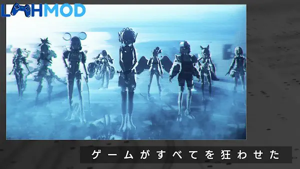 Ảnh 2 của Tải 404 GAME RE:SET APK b72445420 cho Android iOS Một cô gái với mái tóc hồng đang cầm súng và nhìn về phía trước