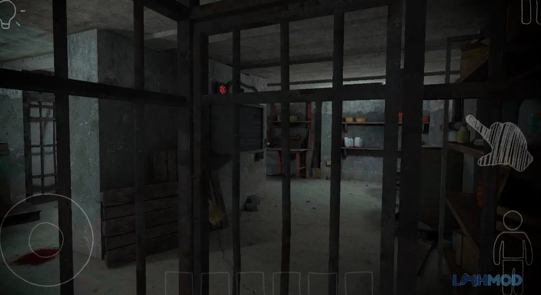 Ảnh 3 của Tải 911 Cannibal Apk 1.0.0 cho Android iOs Cảnh trong tù hoặc lồng sắt trong game 911 Cannibal, ánh sáng mờ ảo và không khí rùng rợn