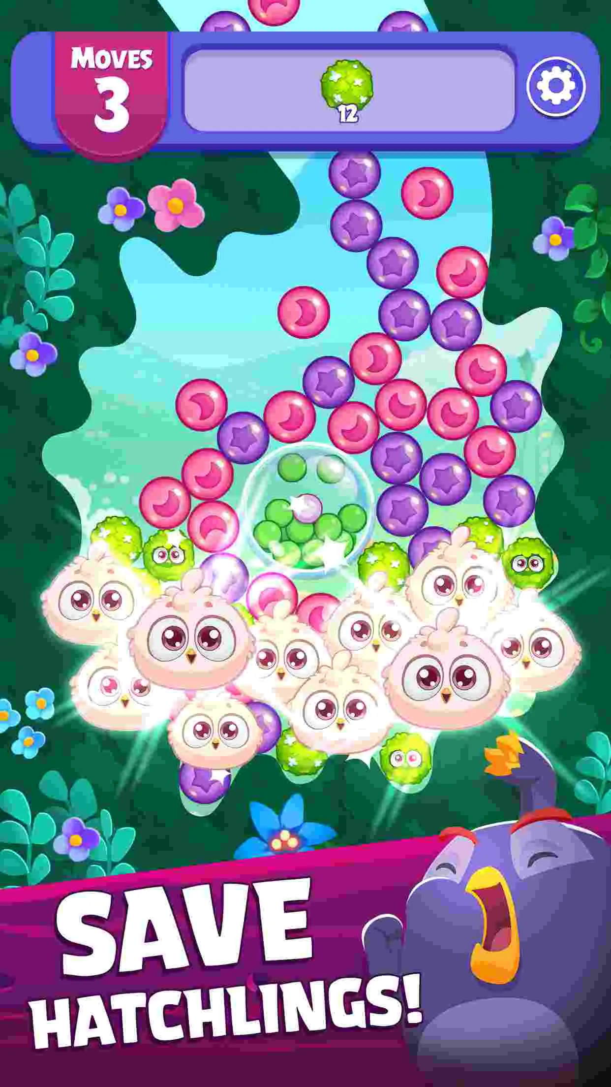 Ảnh 2 của Angry Birds Dream Blast Mod APK v1.73.1 (Vô Hạn Coins, Lives, Booters) Giao diện gameplay Angry Birds Dream Blast Mod với nhiều bong bóng màu sắc