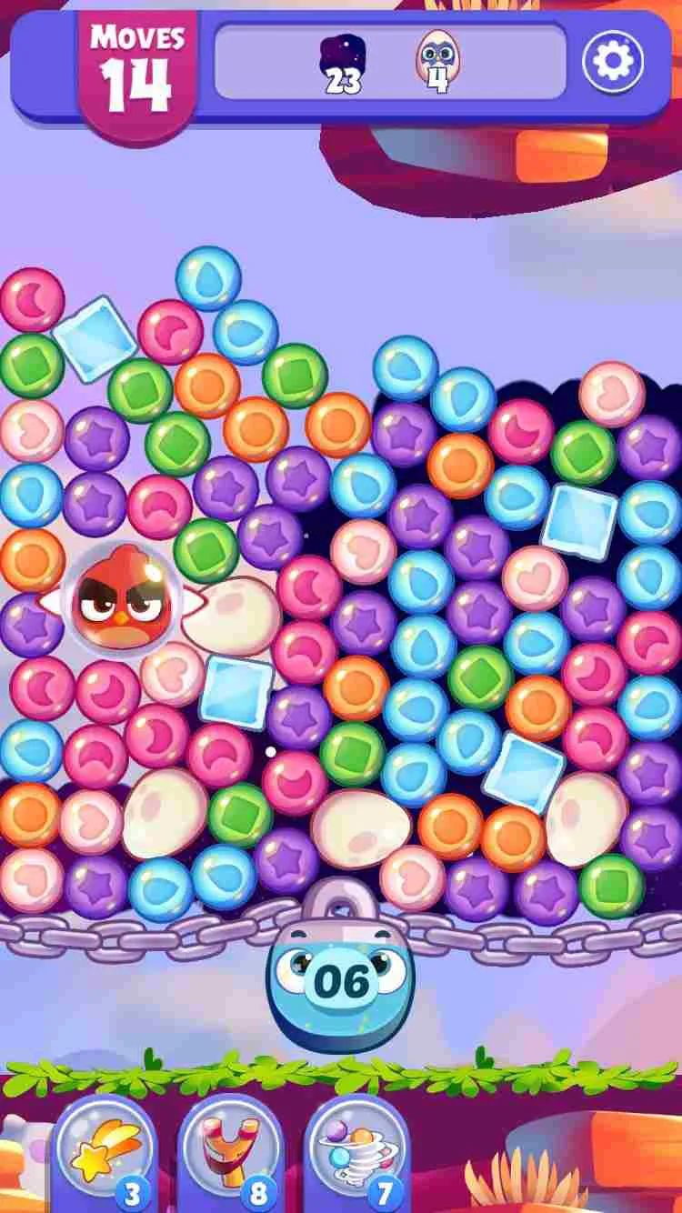 Ảnh 4 của Angry Birds Dream Blast Mod APK v1.73.1 (Vô Hạn Coins, Lives, Booters) Giao diện trò chơi Angry Birds Dream Blast Mod với các chú chim đáng yêu