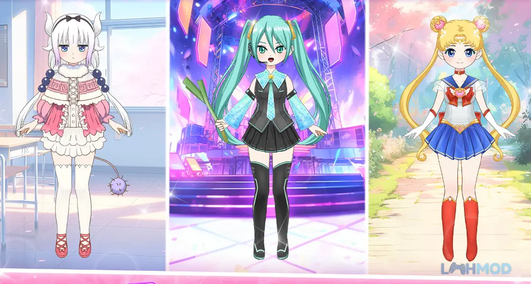 Ảnh 3 của Tải Anime Dress Up Doll Dress Up Apk 1.0.4 cho Android iOs Mô tả ảnh: Một nhân vật anime nữ với mái tóc vàng và trang phục đời thường đáng yêu