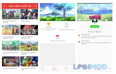 Ảnh 1 của Tải ứng dụng Anime TV Apk 2.3 cho Android iOs Giao diện chính của Anime TV hiển thị danh sách phim anime