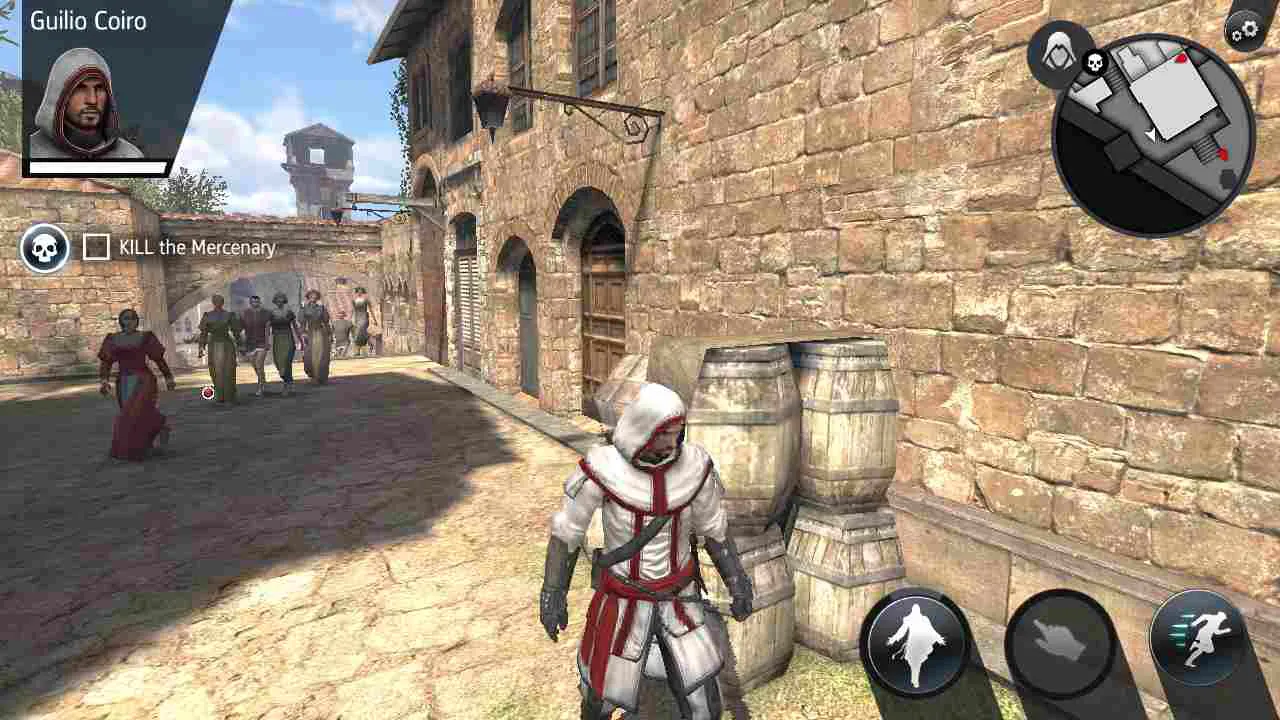 Ảnh 3 của Tải game Assassin’s Creed Identity Mod APK 2.8.7 (Guards Never Attack) Giao diện điều khiển nhân vật và kỹ năng trong game