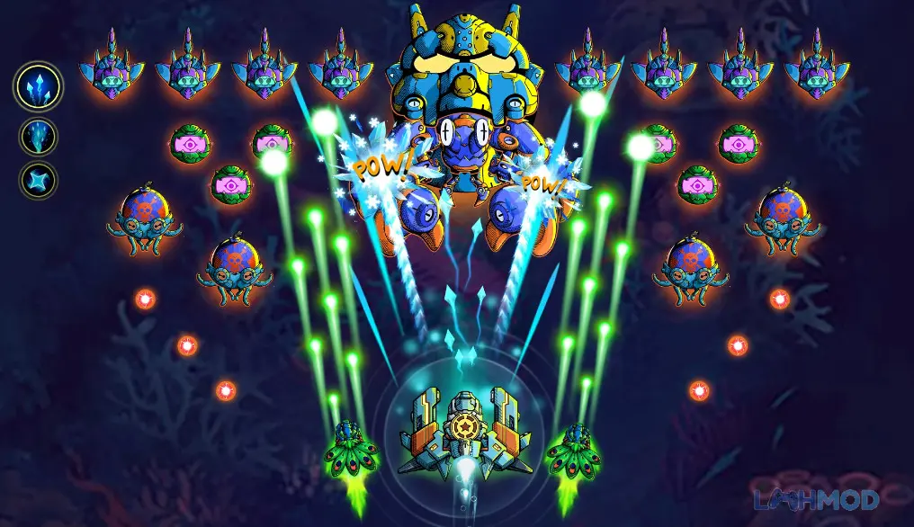 Ảnh 4 của Tải Atlantis Alien Space Shooter Mod Apk 3.3.19 (Free Shopping) cho Android iOs Tàu ngầm chiến đấu bắn đạn vào quái vật biển