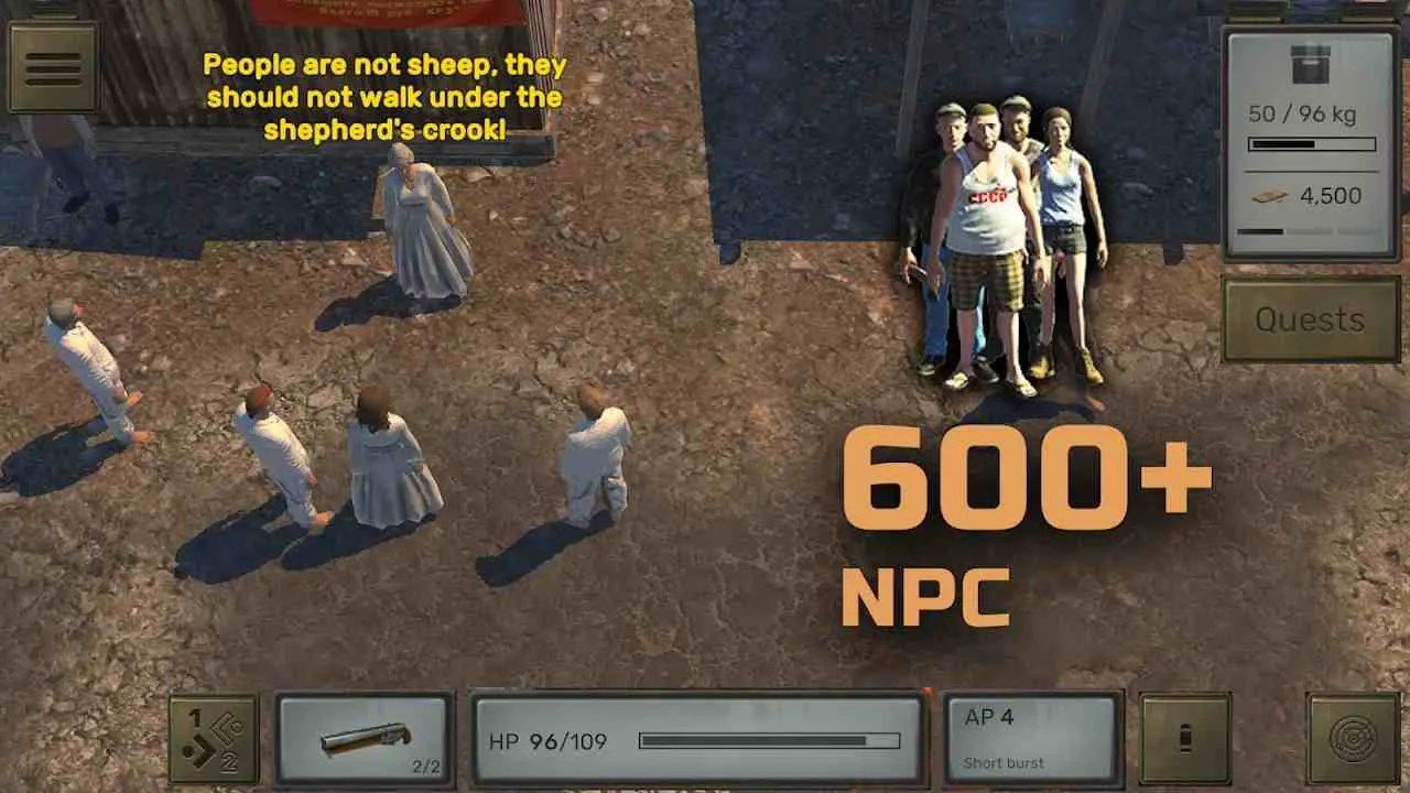 Ảnh 2 của Tải game ATOM RPG Mod APK 1.43 (Mở Khóa) Giao diện chiến đấu theo lượt trong ATOM RPG Mod