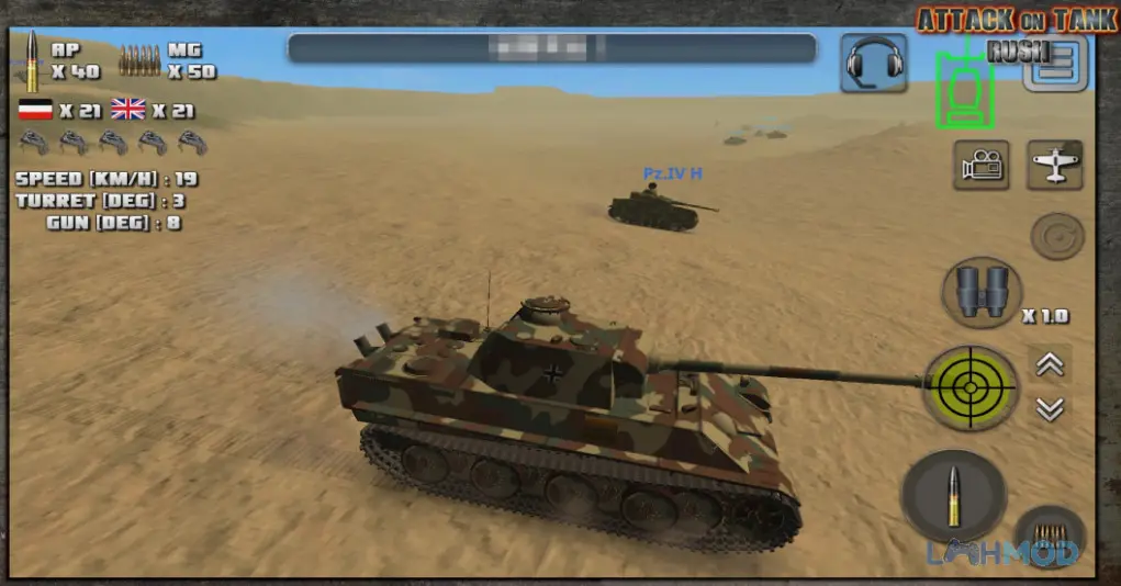 Ảnh 3 của Tải Attack on tank rush Mod Apk 4.0.1 (Vô Hạn Tiền) cho Android iOs Một phân cảnh chiến đấu kịch tính của xe tăng trên chiến trường