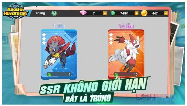 Ảnh 3 của Tải Bảo Bối Huyền Thoại Apk 2.0.99.153474 cho Android iOs Alt text mô tả một Pokemon đang chuẩn bị tấn công trong trận đấu