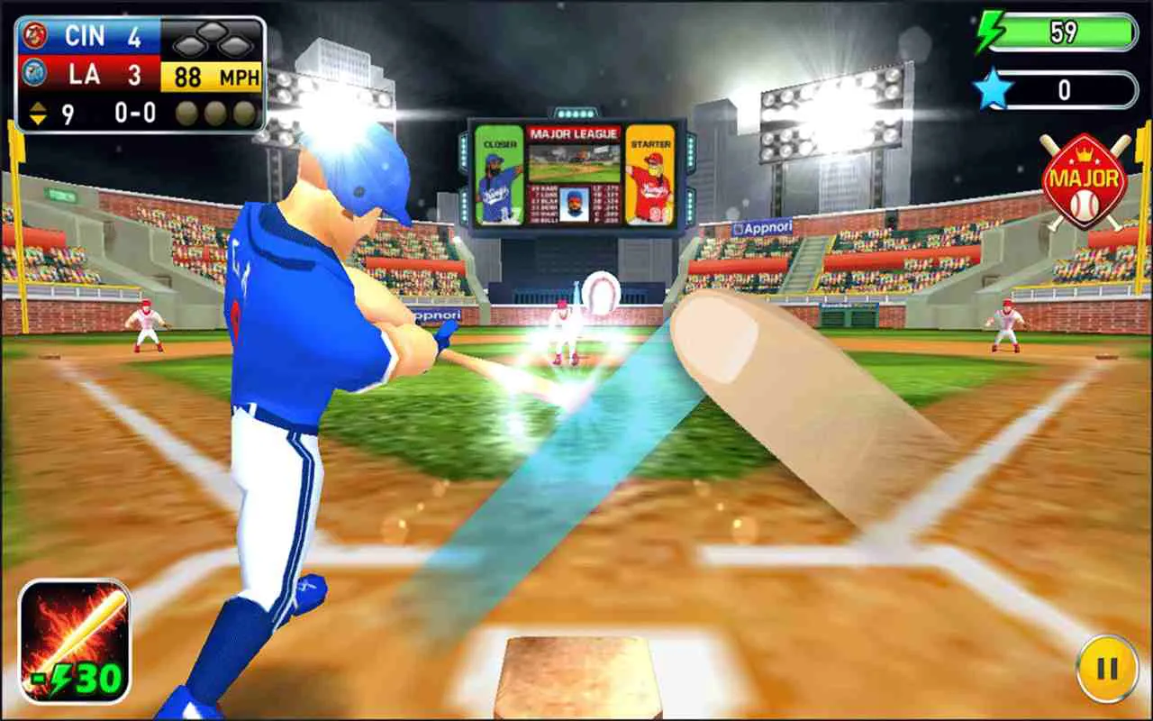 Ảnh 3 của Tải game BASEBALL 9 Mod APK 3.1.1 (Menu, Vô Hạn Tiền) Alt text mô tả màn hình chọn đội hoặc cầu thủ trong game bóng chày