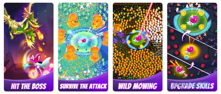 Ảnh 2 của Tải Bất Toán Anh Hùng Mod Apk 1.21.0 (MOD Menu, Tiền, Bất Tử, Exp) cho Android iOs Cảnh chiến đấu trong game Lonely Survivor với nhiều kẻ thù và hiệu ứng kỹ năng