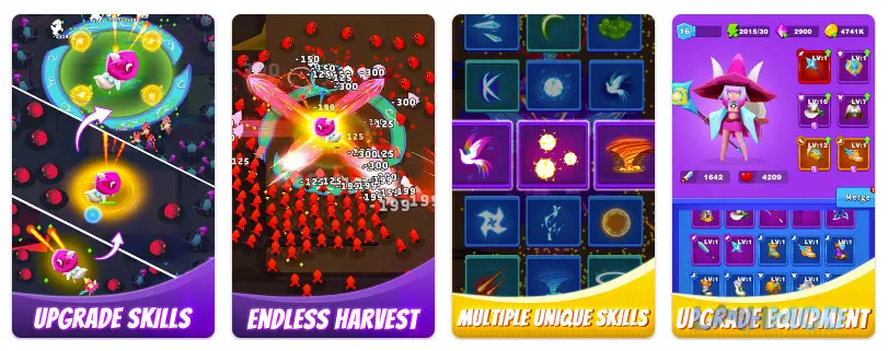 Ảnh 4 của Tải Bất Toán Anh Hùng Mod Apk 1.21.0 (MOD Menu, Tiền, Bất Tử, Exp) cho Android iOs Giao diện nâng cấp kỹ năng và lựa chọn đặc quyền trong Lonely Survivor