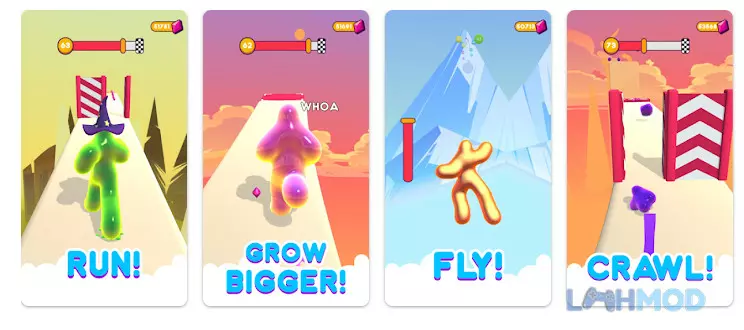 Ảnh 2 của Tải Blob Runner 3D Mod Apk 4.7.60 (Vô hạn kim cương) cho Android iOs Cảnh tượng nhân vật Blob Runner 3D đang chạy vượt chướng ngại vật