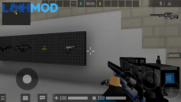 Ảnh 2 của BLOCKPOST Mobile MOD APK 1.3.F3 (MOD xuyên tường) Giao diện chọn vũ khí và tùy chỉnh trang bị trong game BLOCKPOST Mobile