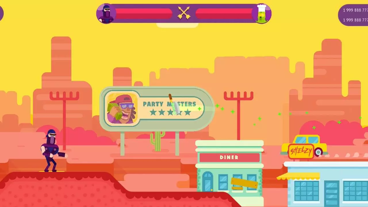 Ảnh 2 của Tải game Bowmasters Mod APK v6.2.0(Vô Hạn Coins/Gems) Cảnh giao diện trong game Bowmasters Mod với nhân vật đang ngắm bắn