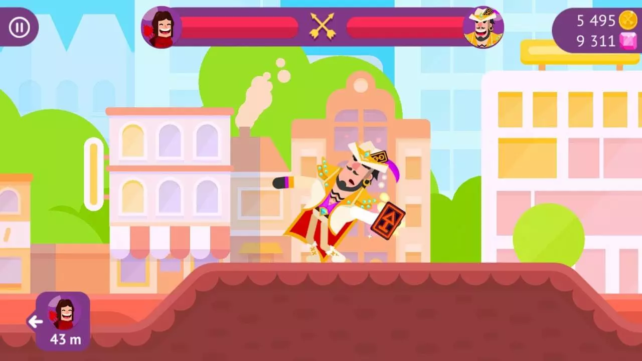 Ảnh 3 của Tải game Bowmasters Mod APK v6.2.0(Vô Hạn Coins/Gems) Hình ảnh nhân vật trong Bowmasters Mod chuẩn bị thực hiện cú bắn