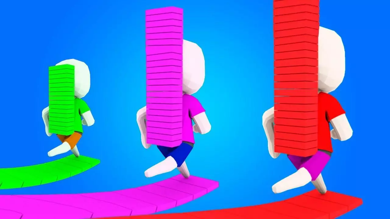 Ảnh 4 của Tải game Bridge Race Mod APK v3.58 (Menu, Vô Hạn Coins) Tính năng cản trở đối thủ trong Bridge Race Mod