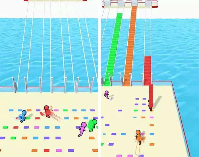 Ảnh 5 của Tải game Bridge Race Mod APK v3.58 (Menu, Vô Hạn Coins) Cướp tài nguyên đối thủ trong Bridge Race Mod