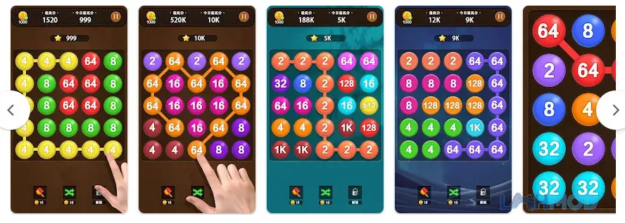 Ảnh 4 của Tải Bubble Pop-2048 puzzle Apk 3.4 cho Android iOs Hướng dẫn cách chơi Bubble Pop-2048: Vuốt để hợp nhất