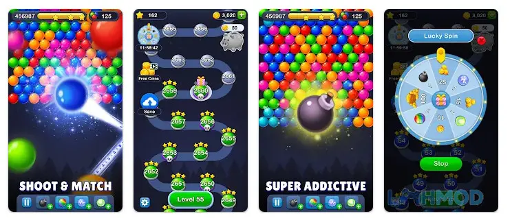 Ảnh 3 của Tải Bubble Pop Puzzle Game Legend Apk 22.1108.00 cho Android iOs Màn hình kết quả sau khi hoàn thành một cấp độ