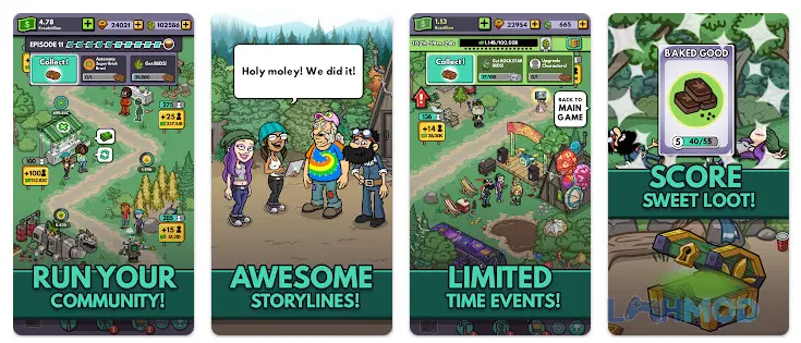 Ảnh 1 của Tải Bud Farm Idle Tycoon Mod Apk 1.11.0 (Vô Hạn Tiền) cho Android iOs Một cánh đồng xanh mướt với cây cối đang phát triển tươi tốt