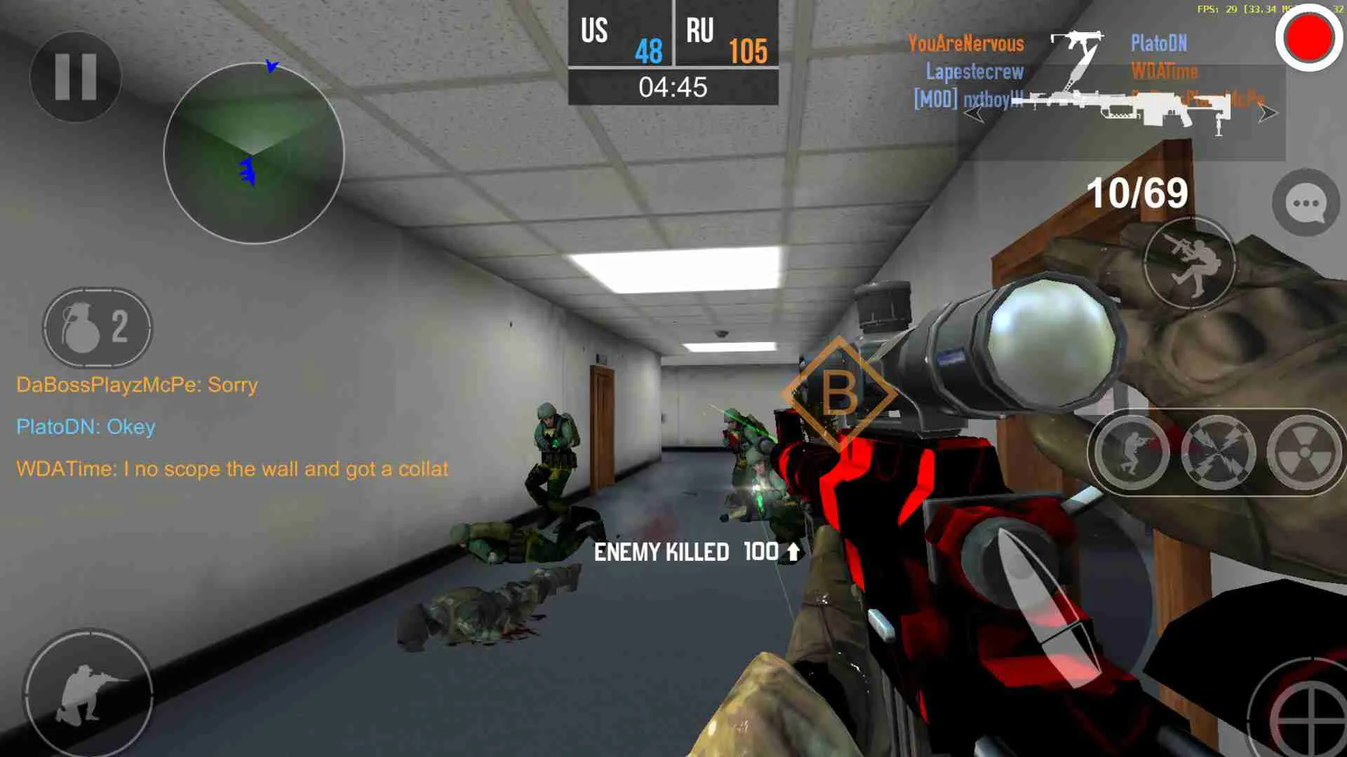 Ảnh 5 của Tải game Bullet Force Mod APK 1.88.0 (Menu, Vô Hạn Đạn) Người chơi trong một trận đấu căng thẳng trên bản đồ Bullet Force Mod