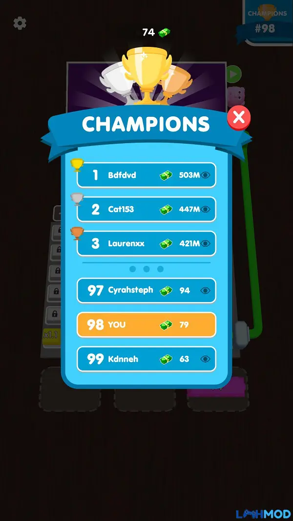 Ảnh 4 của Button Fever Mod Apk 4.2.0 (Vô hạn tiền) Android, IOS Hướng dẫn hợp nhất các nút cùng giá trị trong Button Fever