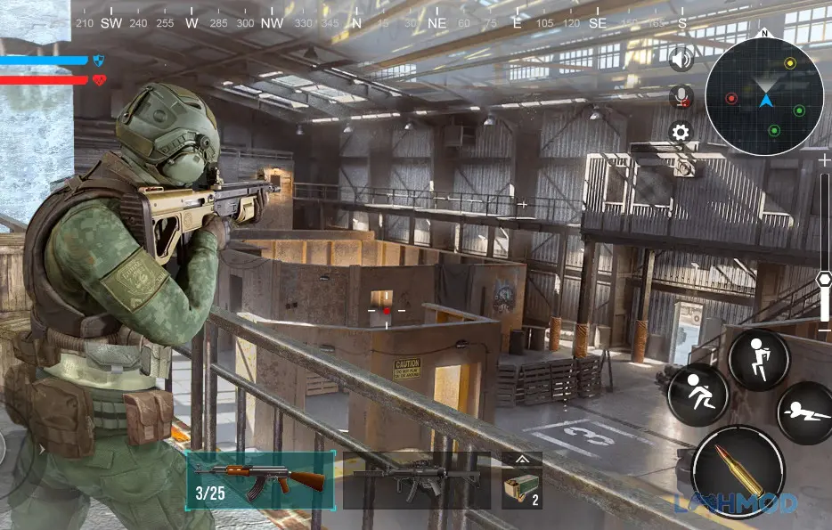 Ảnh 4 của Tải Call of Warfare FPS Modern World War 2 Mod Apk 2.1.6 (God Mode) cho Android iOs Giao diện chiến đấu trong Call of Warfare FPS Modern World War 2 Mod